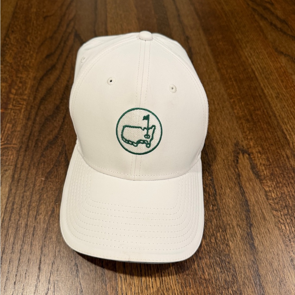 Masters White Cap with Green Logo
